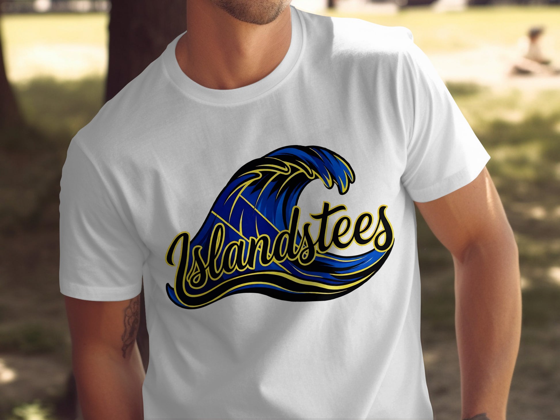 Graphic Wave and Islandstees Logo T-Shirt Product