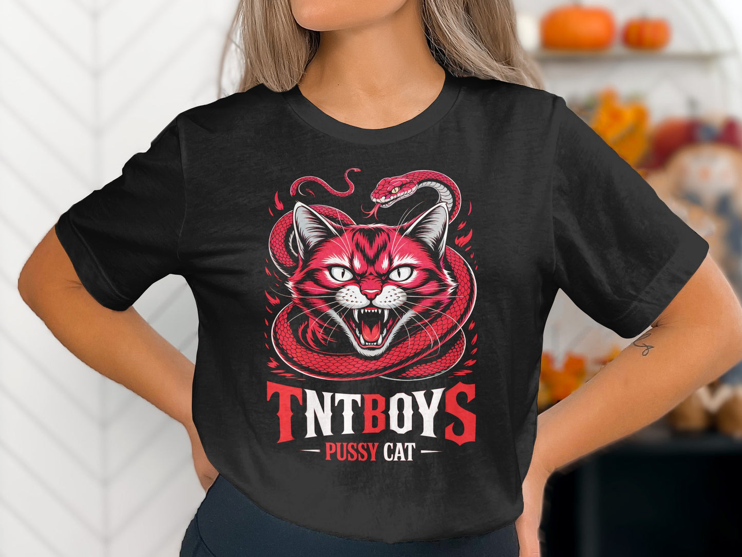 TNTBOYS PUSSY CAT Graphic Design T-Shirt for Women