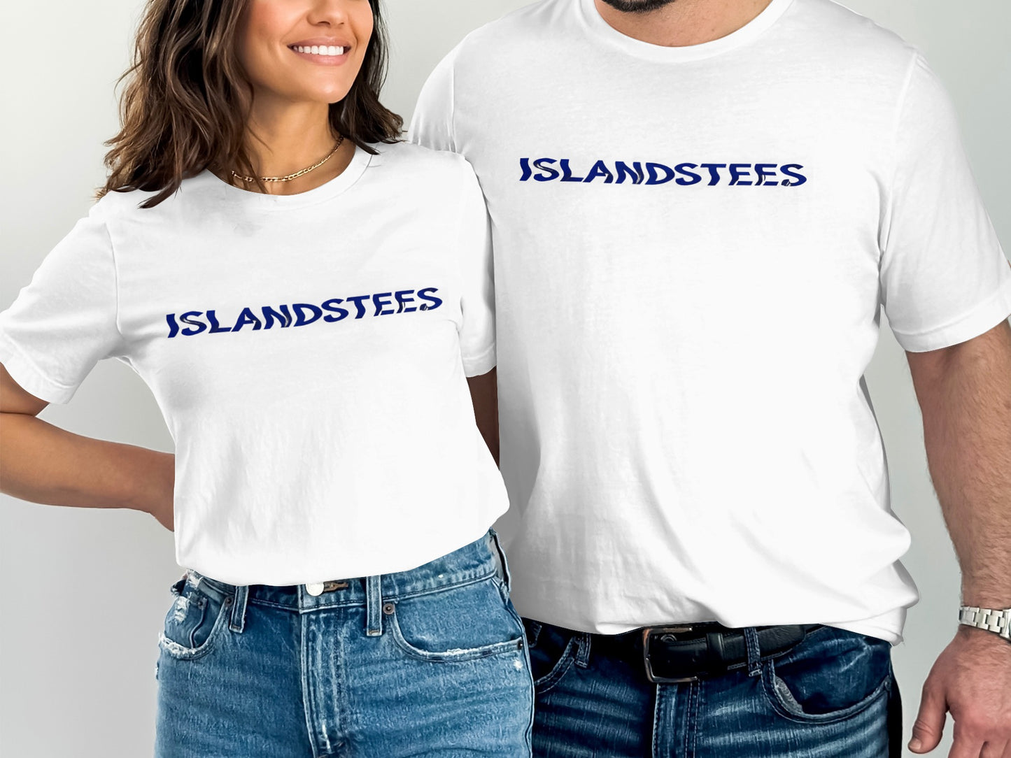 ISLANDSTEES Logo White T-shirt for Men and Women