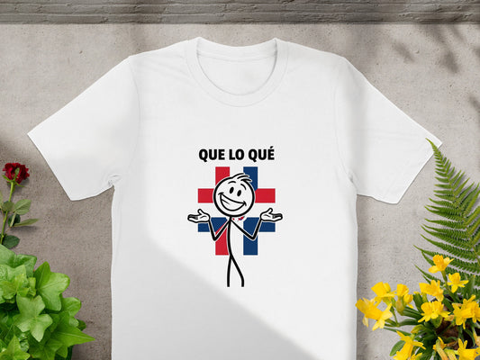 Que Lo Qué Funny Stick Figure Graphic T-Shirt