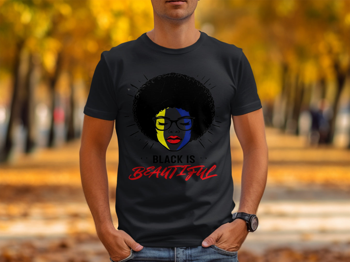 Black is Beautiful Afro Lady Graphic T-Shirt Product