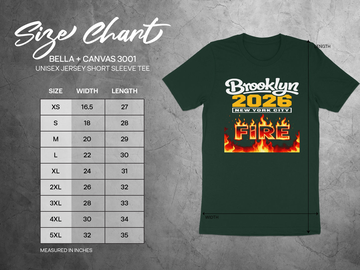 Brooklyn 2026 New York City Fire design t-shirt