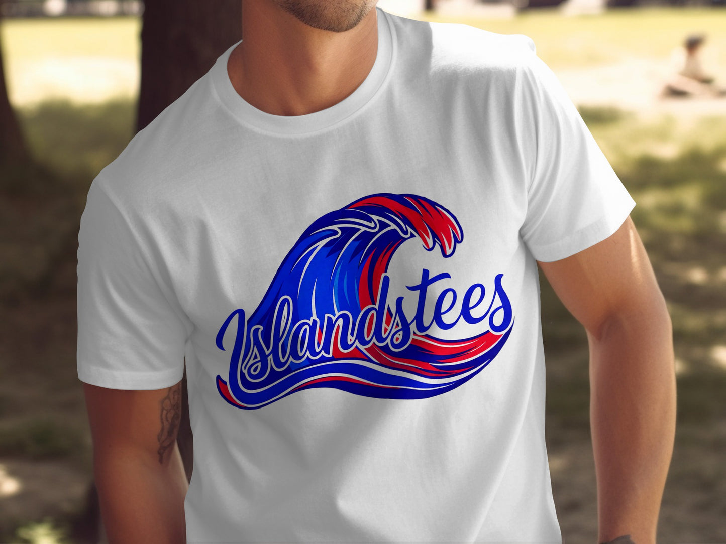 Islandstees Wave Graphic White T-Shirt Product