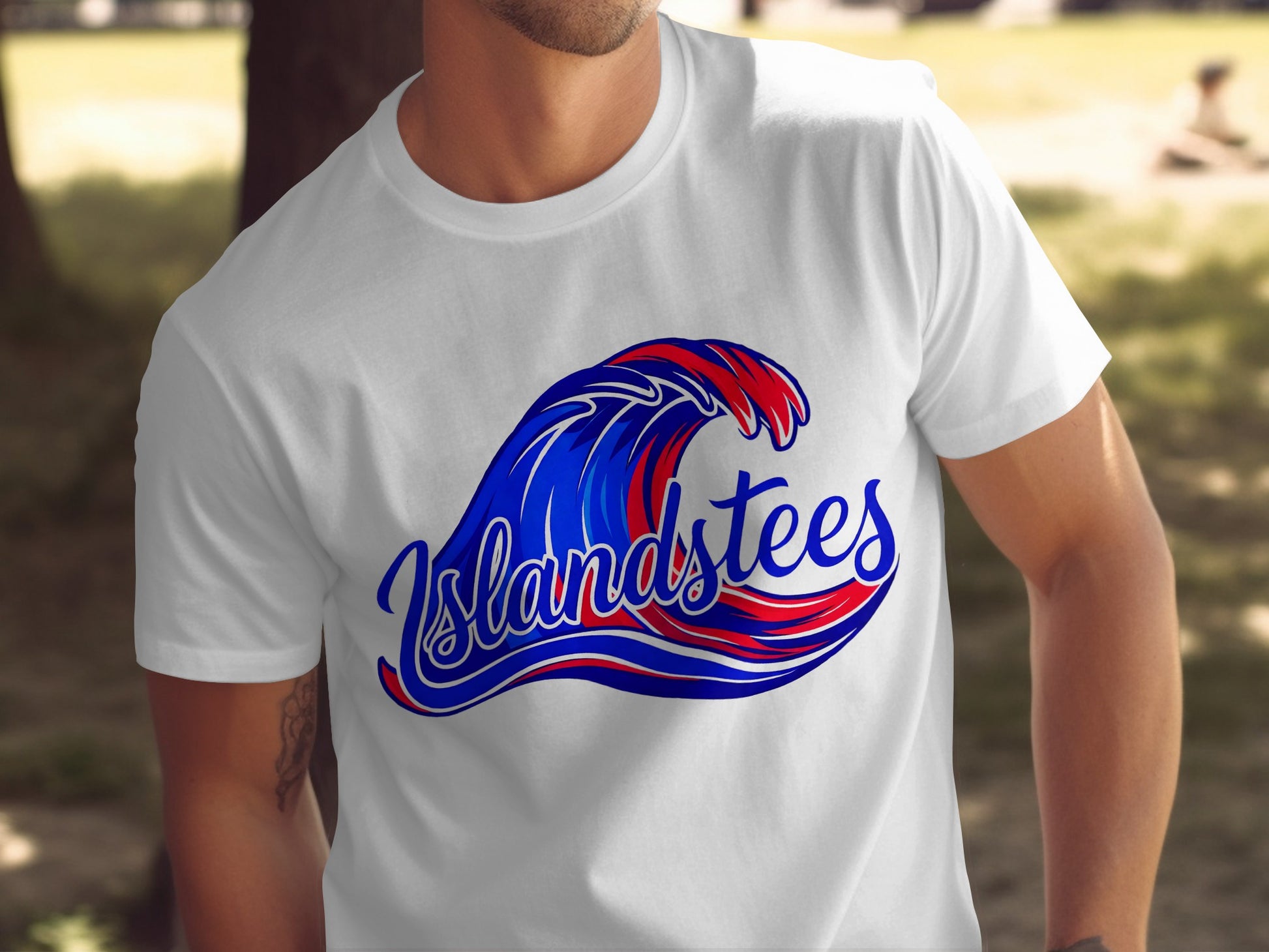 Islandstees Wave Graphic White T-Shirt Product