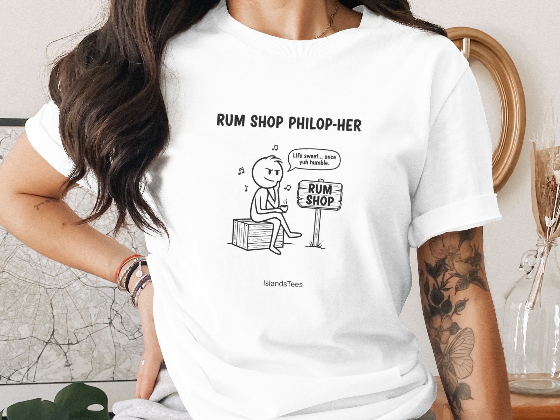 Rum Shop Philop-her Graphic Tee Shirt for Island Lovers