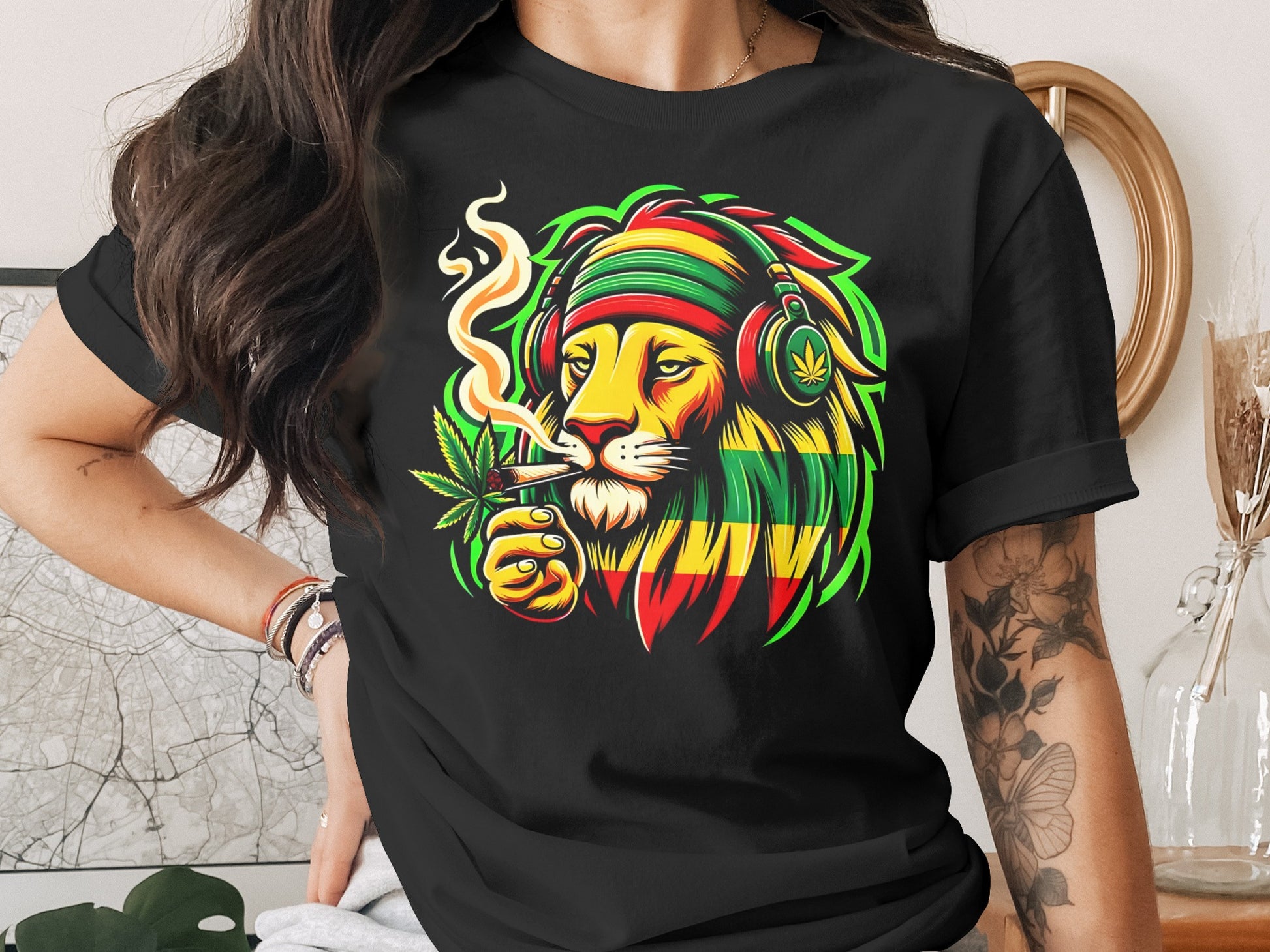 Reggae Lion Cannabis Smoke Headphones product type