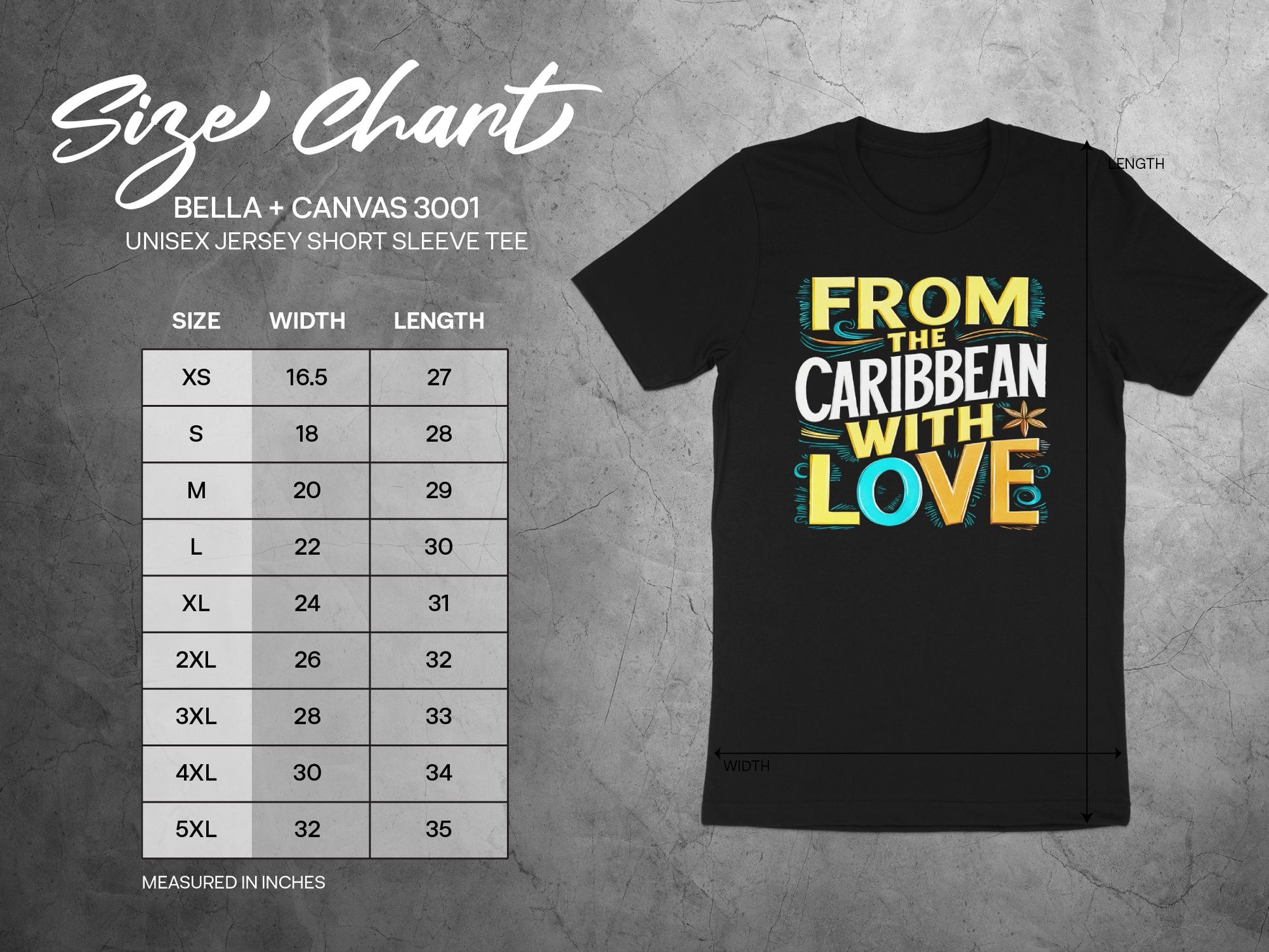 From The Caribbean With Love Black Tee Shirt