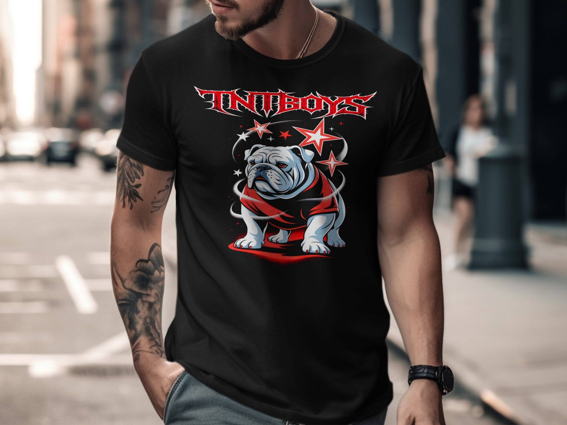 TNTBoys Bulldog Graphic Design T-Shirt for Men