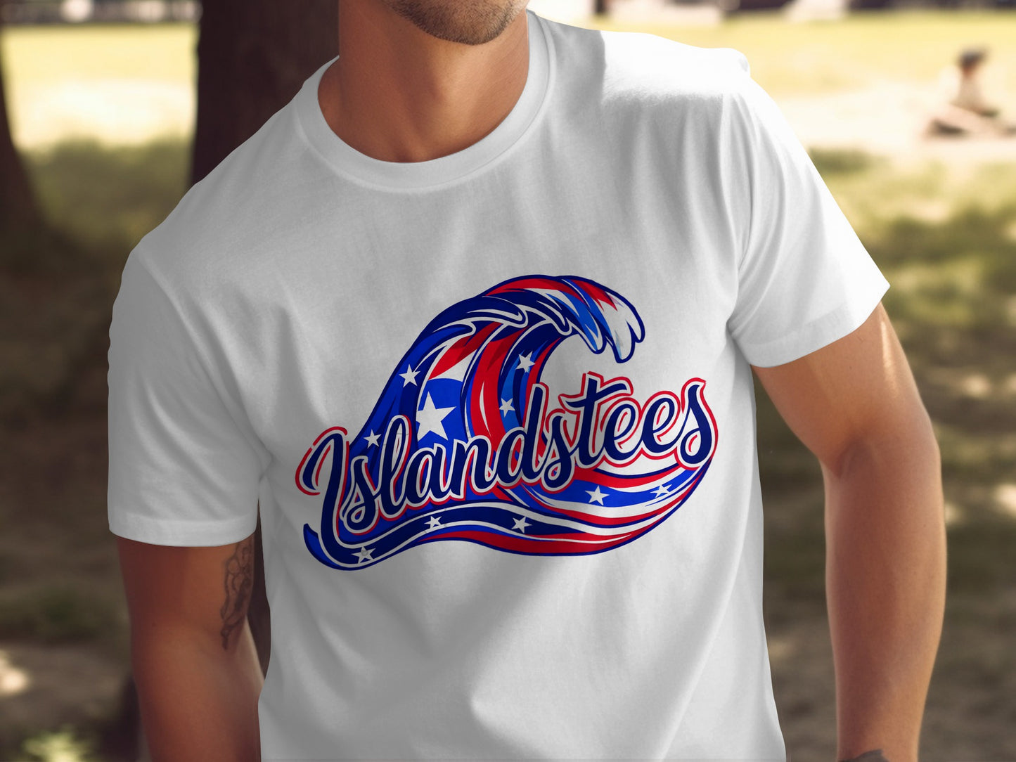 Islandstees Patriotic Wave Design T-Shirt Product