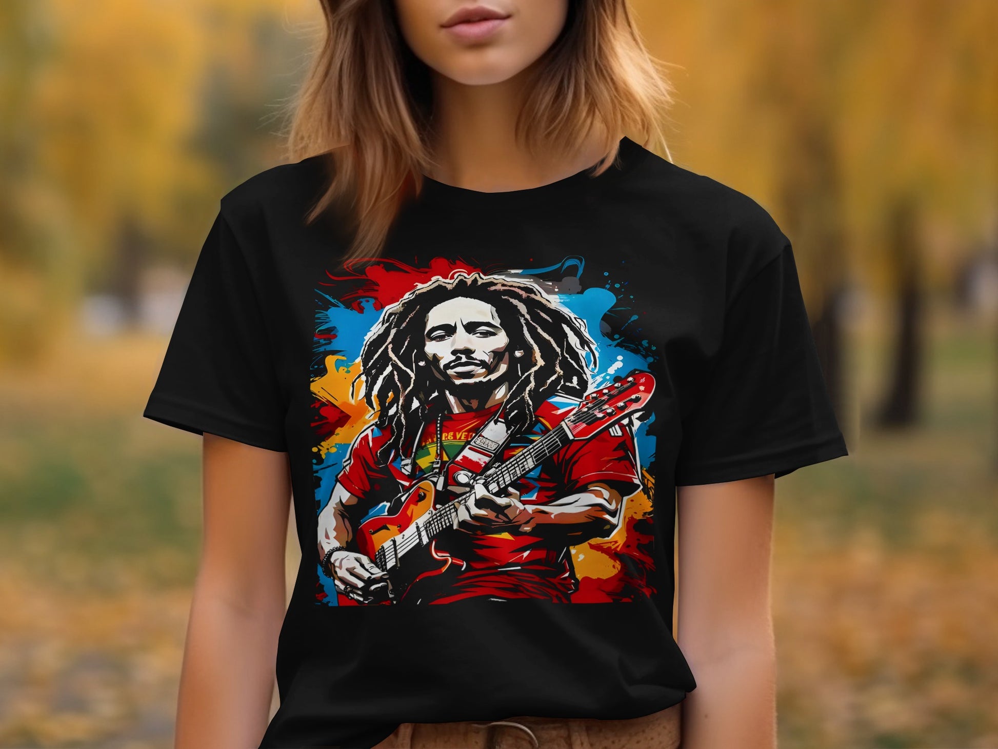 Vibrant Bob Marley Guitar Music Artwork product type