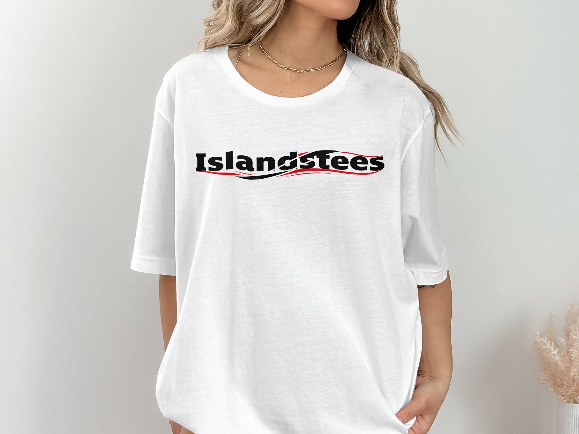 Stylish IslandTees Branded Casual White T-Shirt