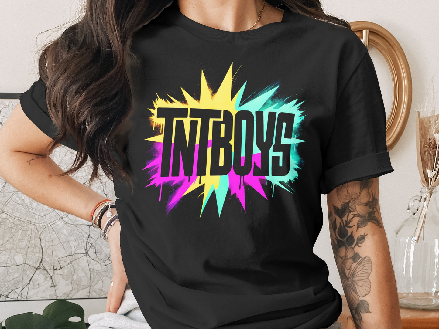 Vibrant TNTBOYS Graphic Design Casual Wear Shirt