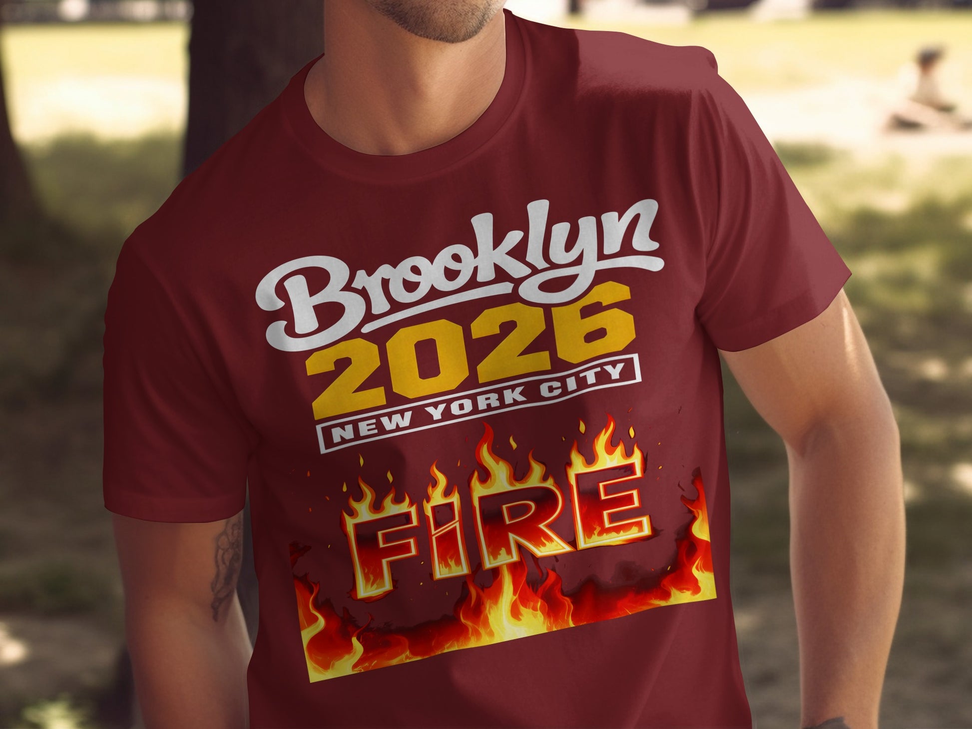 Brooklyn 2026 New York City Fire Graphic T-Shirt Product