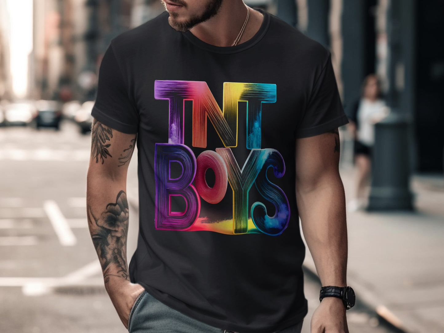 TNT Boys Vibrant Colorful Graphic Design T-Shirt