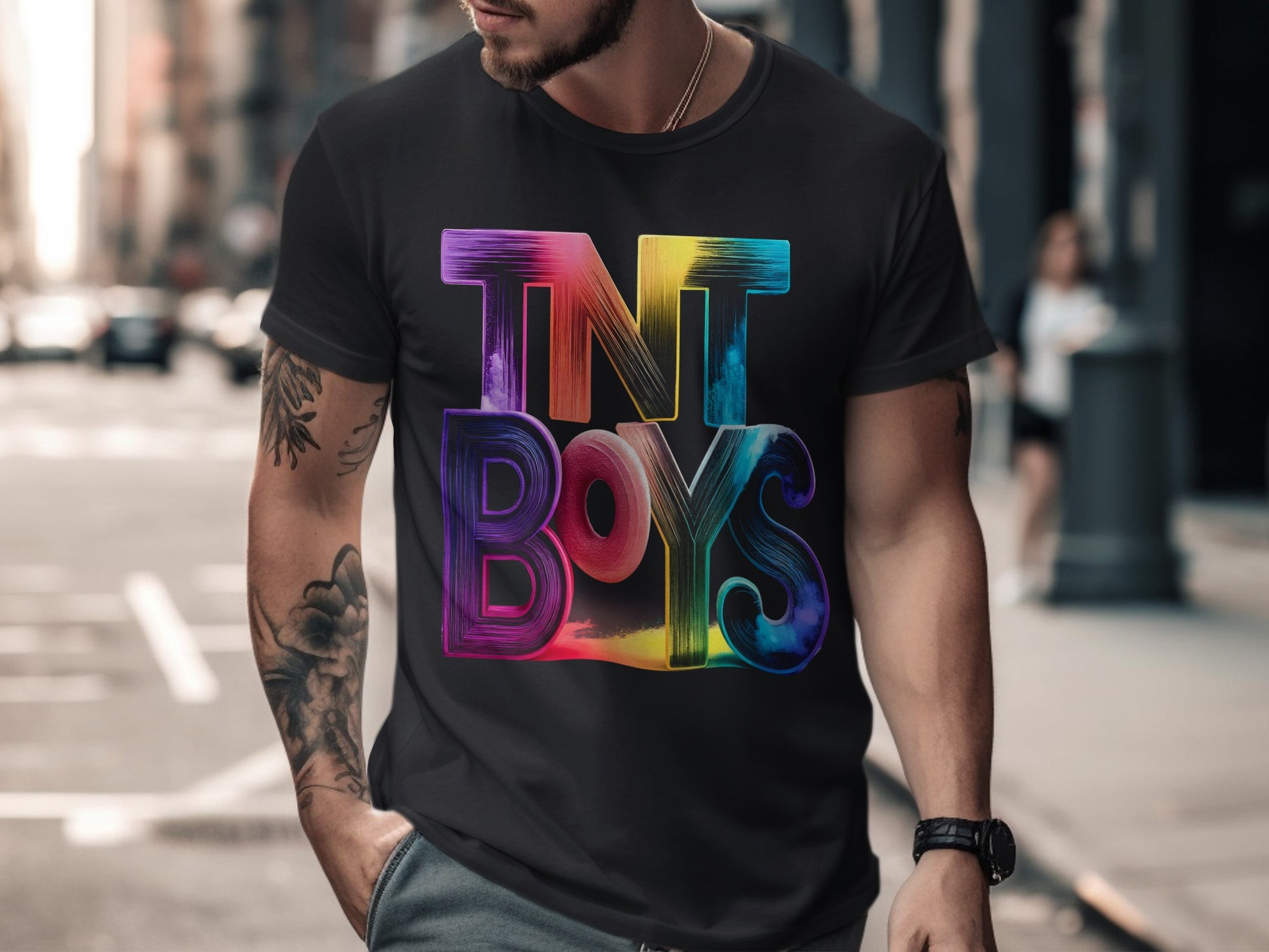 TNT Boys Vibrant Colorful Graphic Design T-Shirt