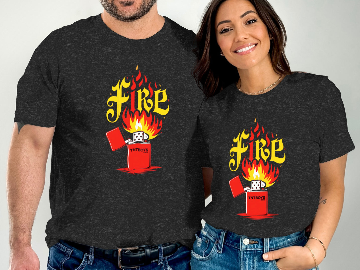Fire Graphic Print T-Shirt with TNT Boys Design