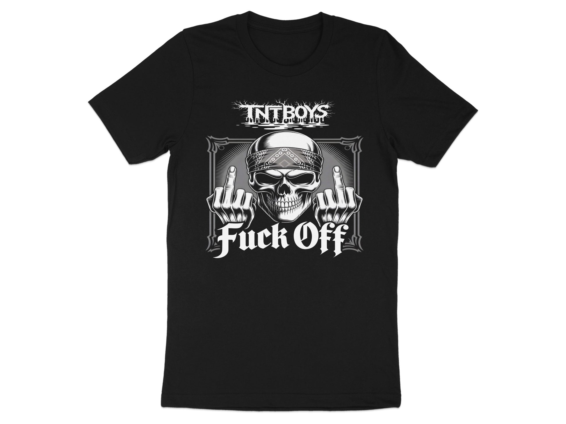 TNT Boys Skull Giving Middle Fingers T-Shirt