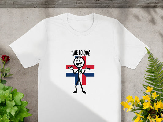Que Lo Qué Stick Figure with Flag Graphic Shirt