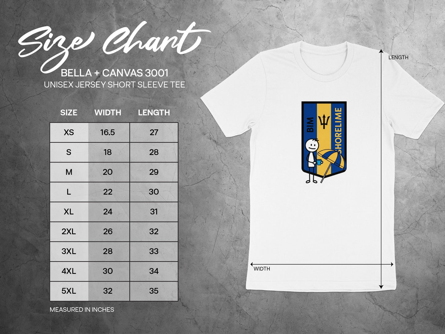 Bella + Canvas 3001 BIM Shorelime Short Sleeve Tee