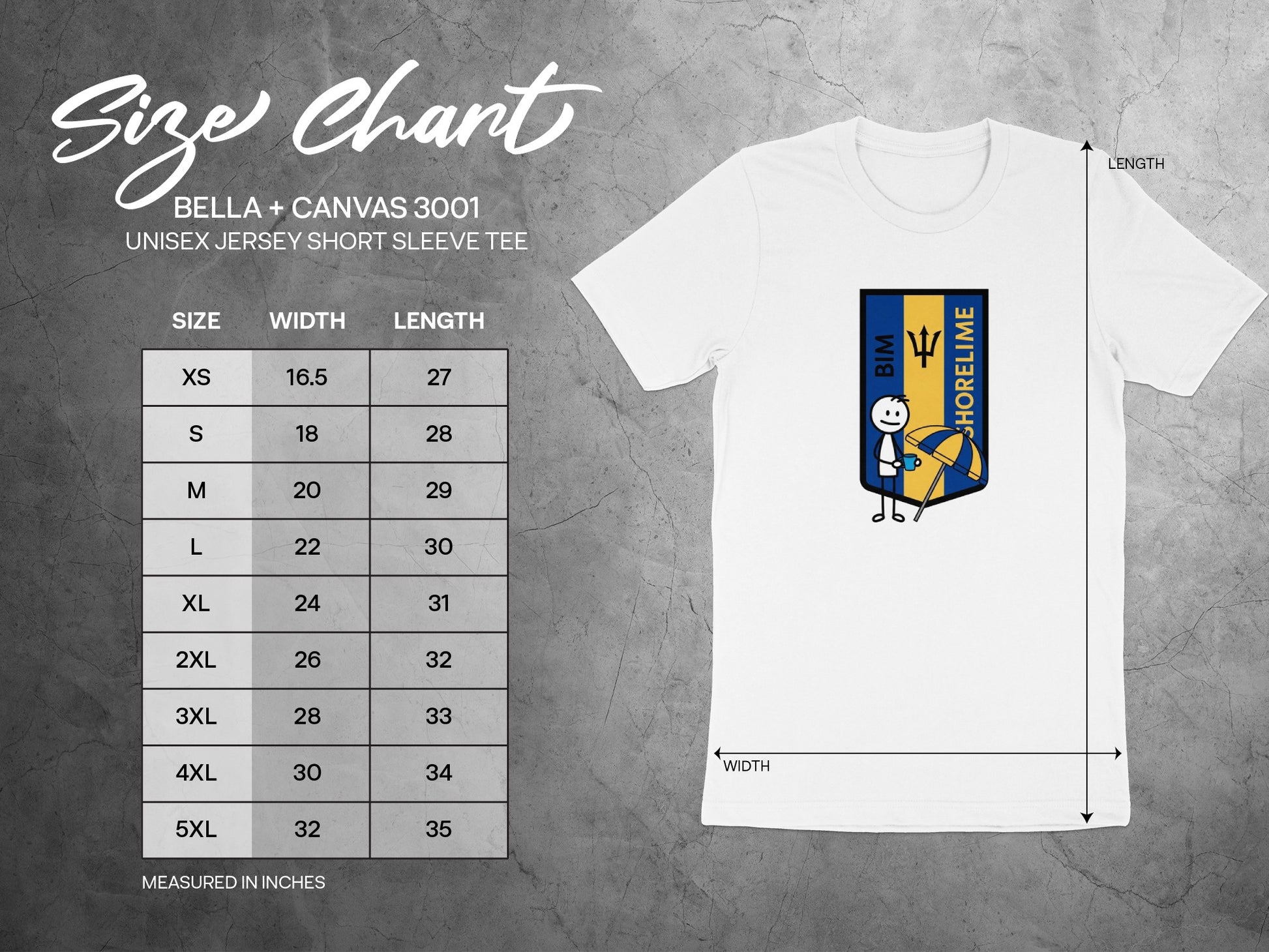 Bella + Canvas 3001 BIM Shorelime Short Sleeve Tee