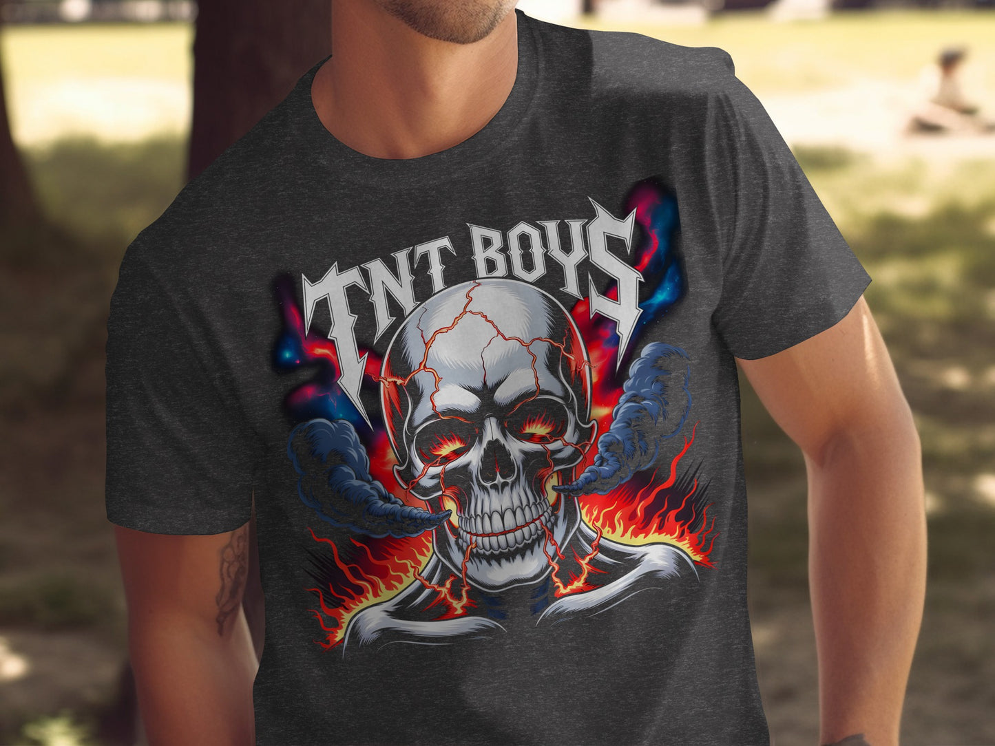 TNT Boys Skull with Flames Graphic T-shirt