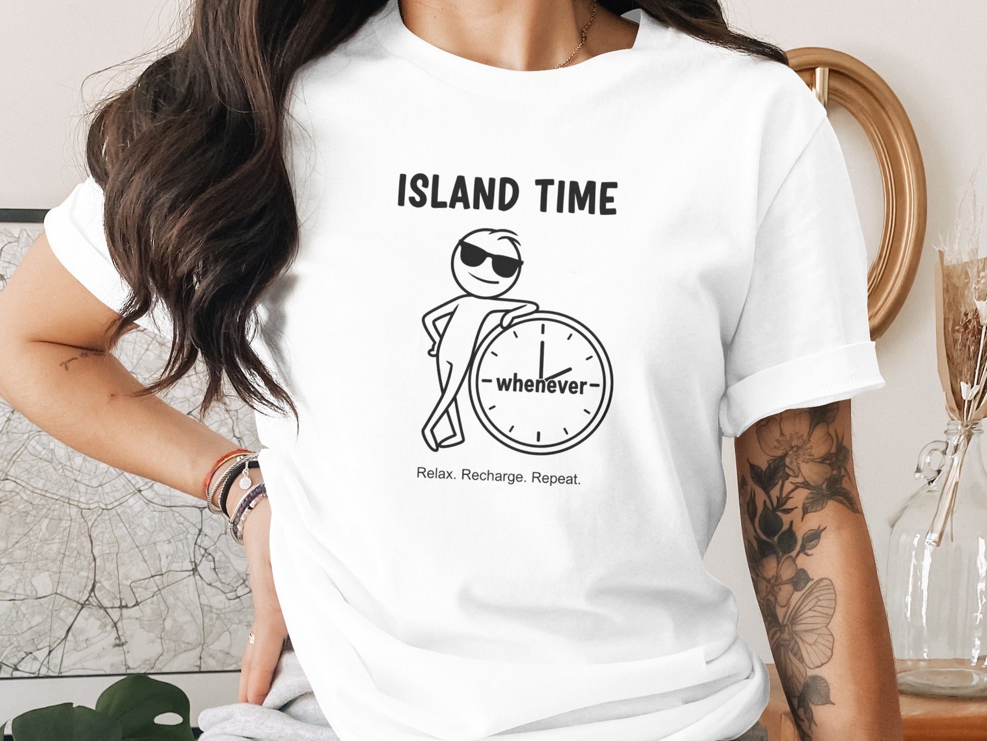 Island Time Relax Recharge Repeat Tees Shirts Apparel