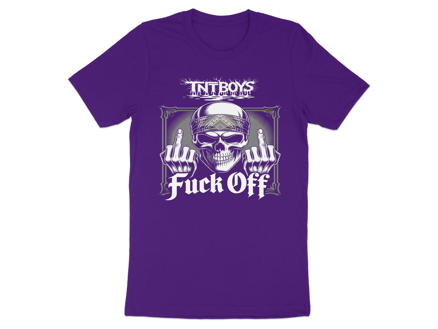 TNT Boys Skeleton Middle Finger Purple T-Shirt