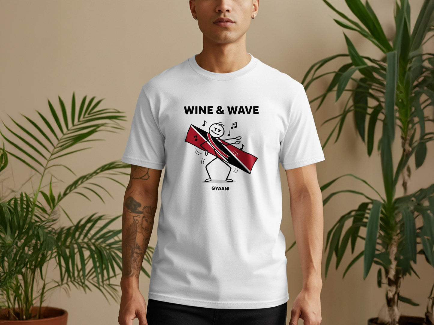 Wine & Wave Dancing Graphic Tee Shirt Fun Casual Wear
