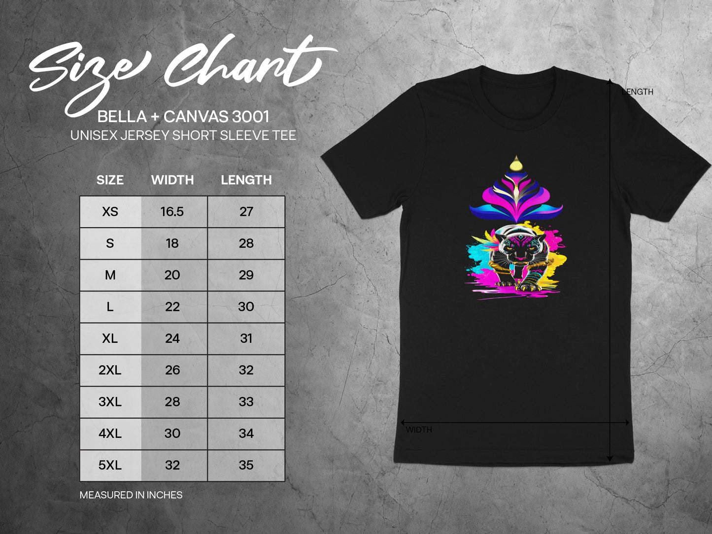 Vibrant Tiger Design Bella Canvas 3001 Unisex Tee
