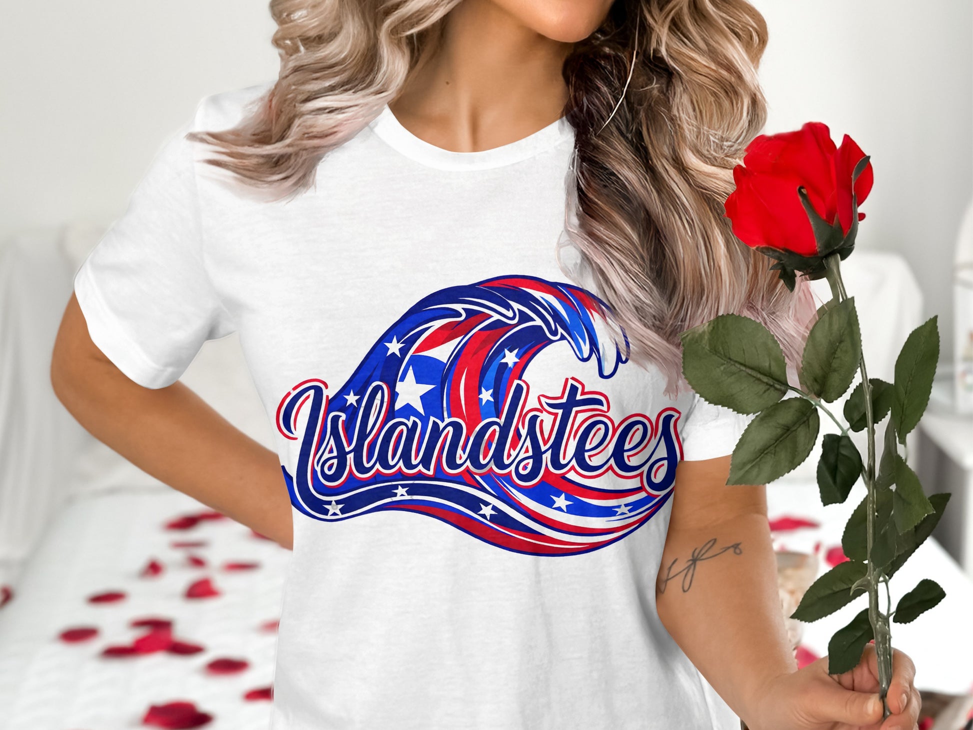 Patriotic Wave Islandstees Graphic T-Shirt Design