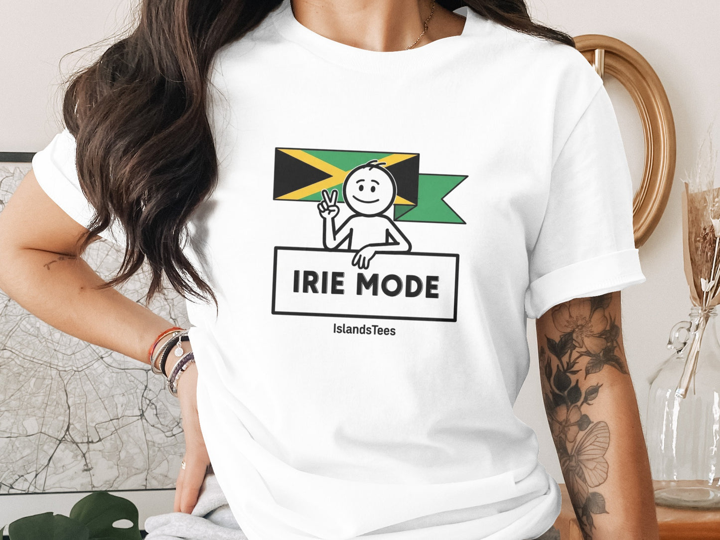 Irie Mode Jamaica Flag Graphic Casual Tee Shirt