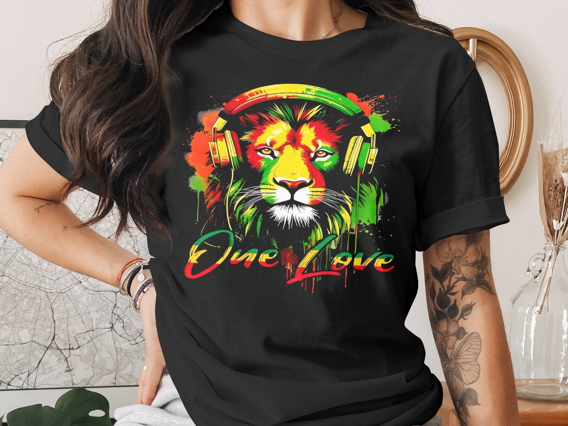 Rasta Lion Head Headphones One Love Colorful product type