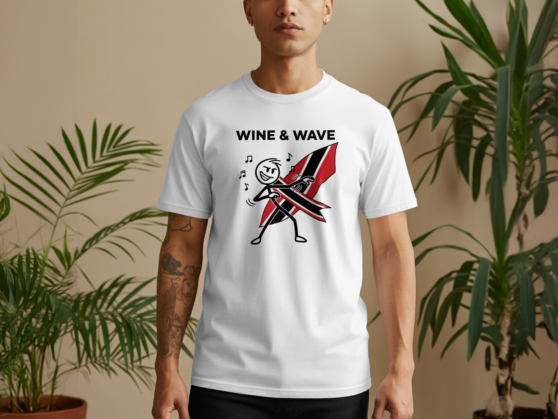Wine and Wave Music T-Shirt Fun Graphic Design