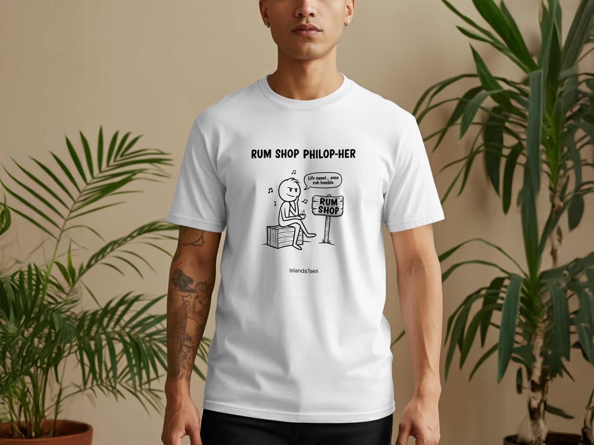 Rum Shop Philop-Her Graphic T-shirt for Island Lovers