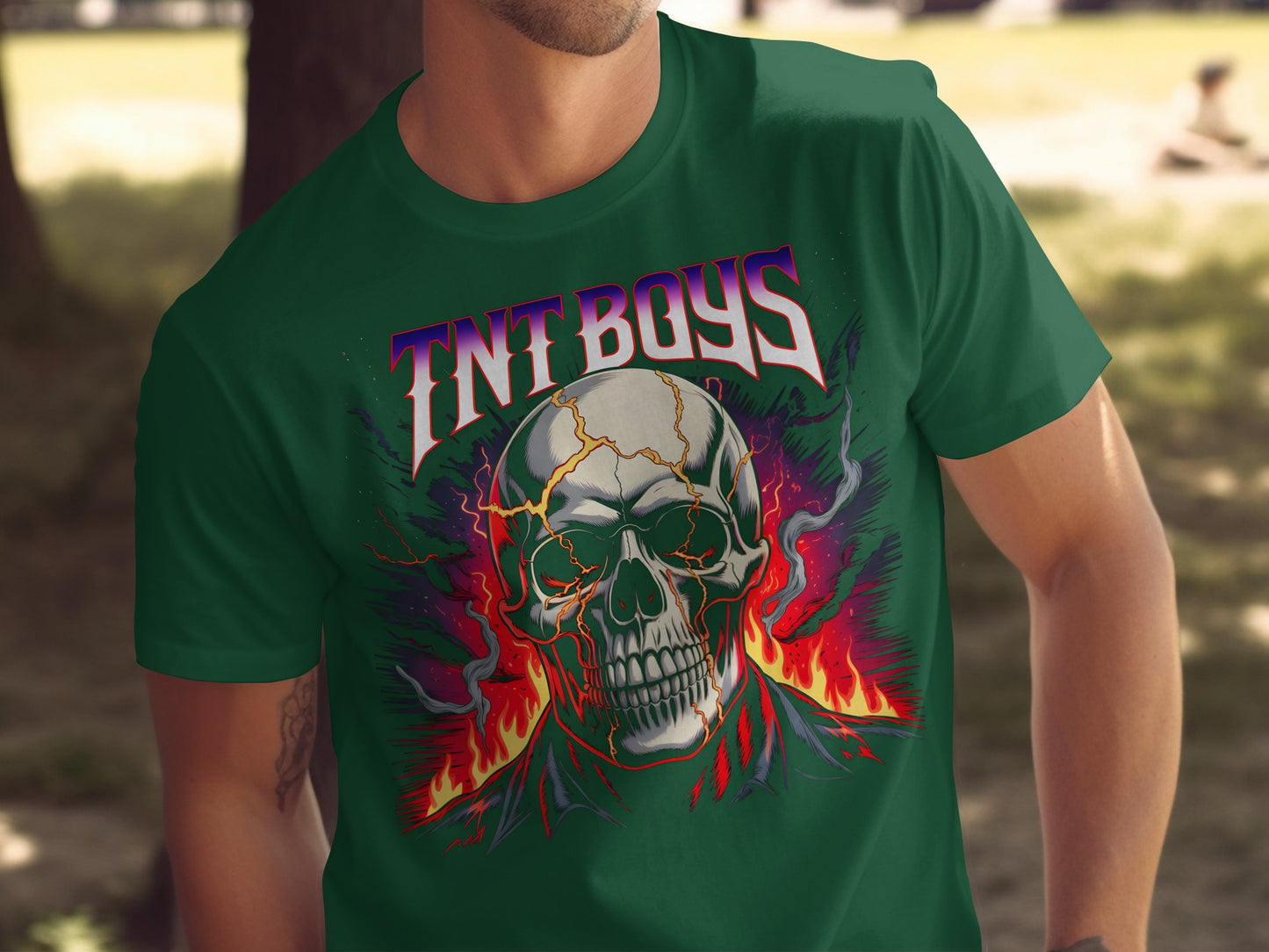 TNT Boys Skull Graphic with Flames T-shirt