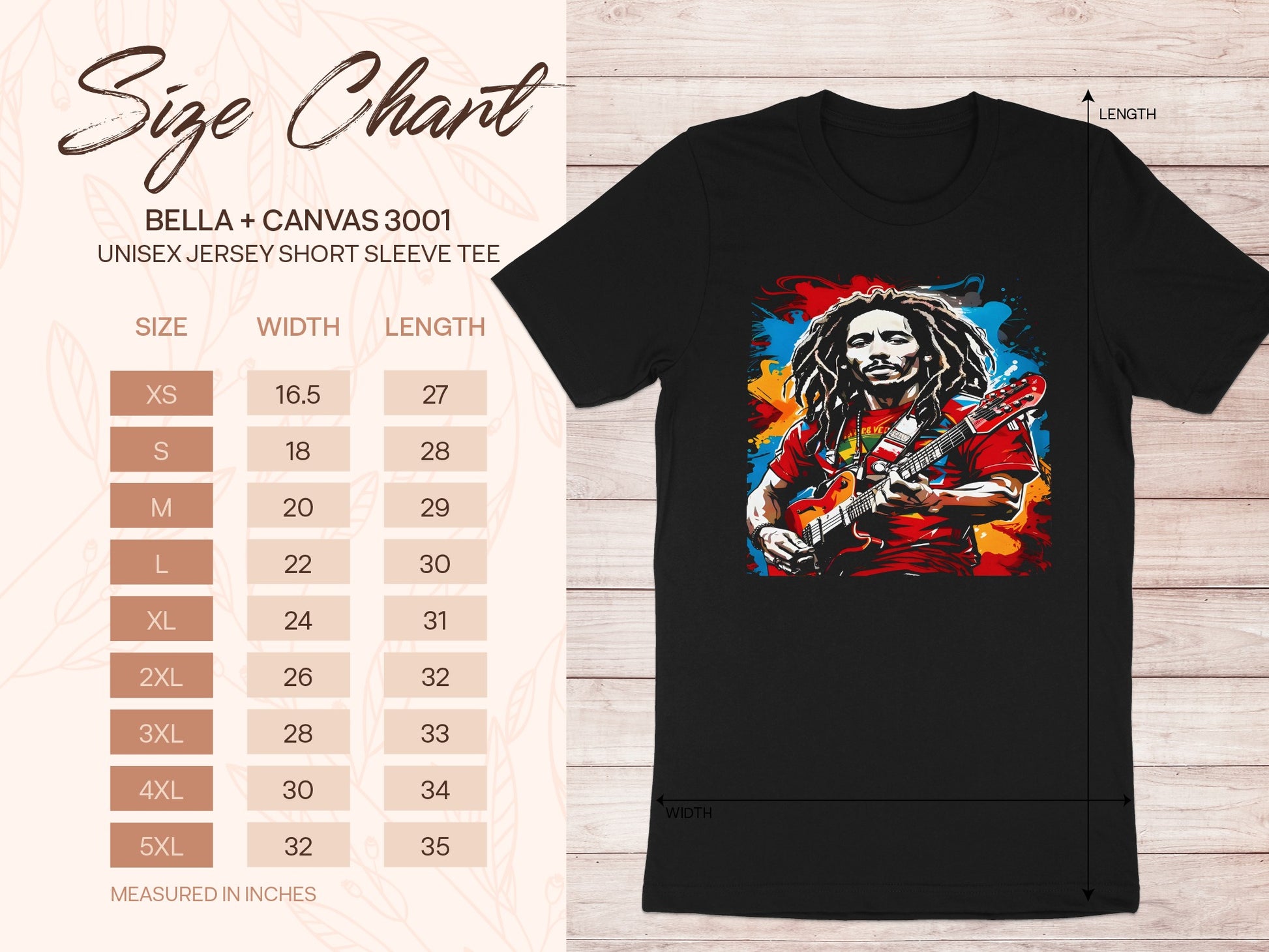 Bob Marley Reggae Guitar Unisex Tee product type
