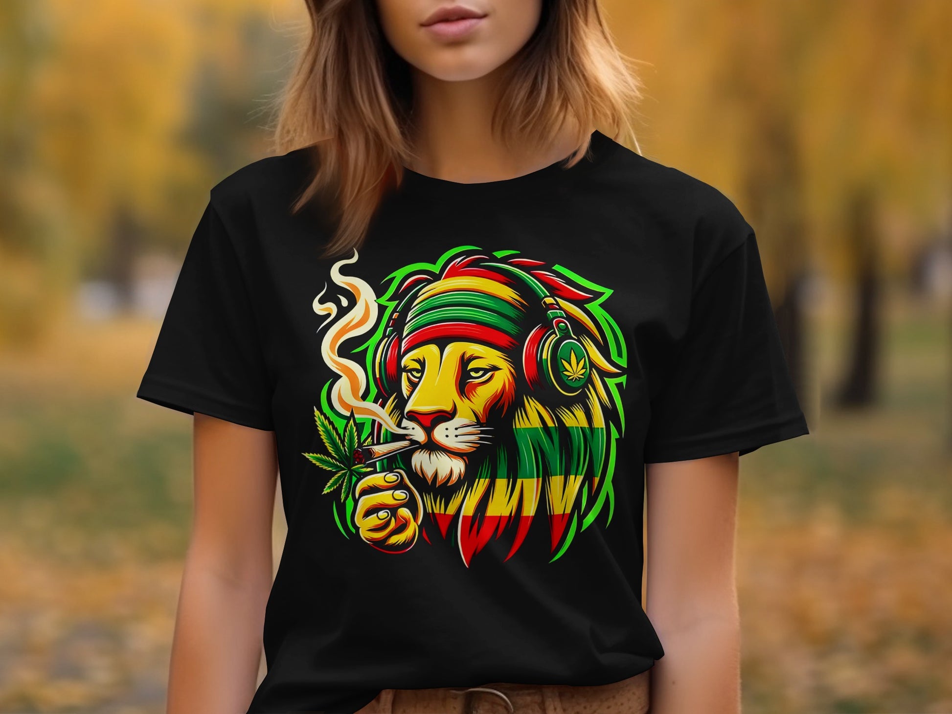 Reggae Rasta Lion Headphones Cannabis Joint Product Type
