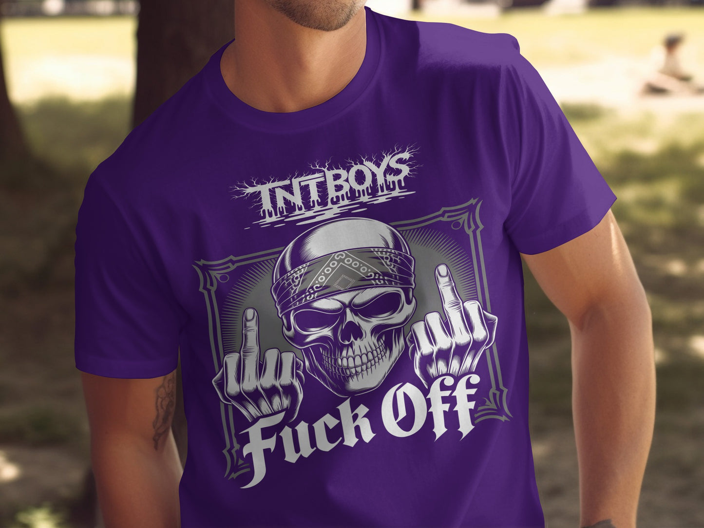 TNT Boys Fuck Off Skull Graphic T-Shirt