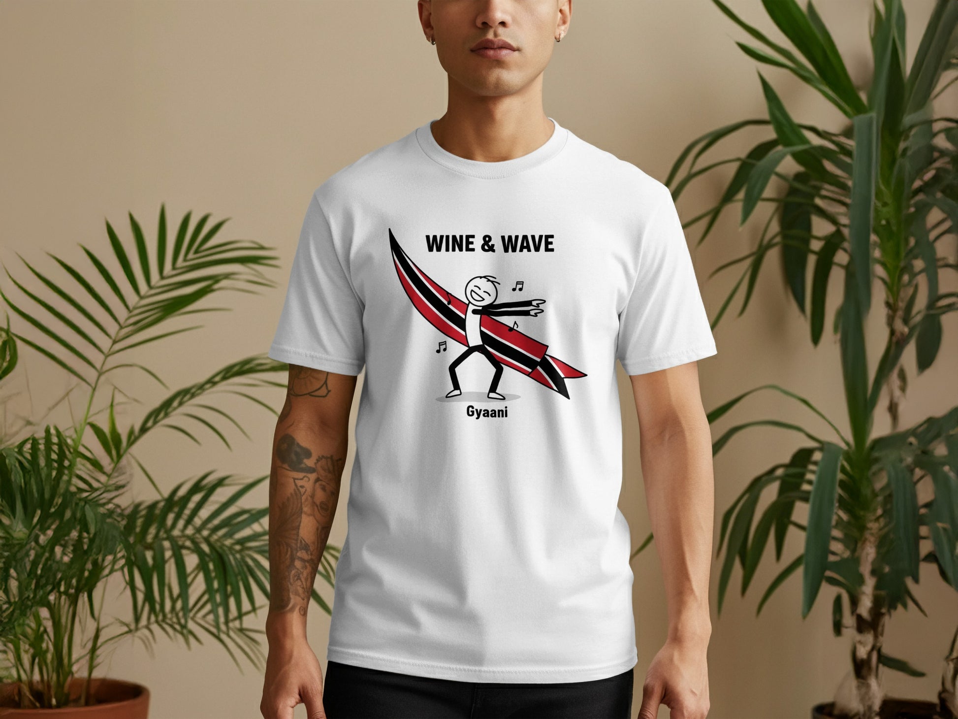 Wine & Wave Gyaani Graphic Tee White Novelty Shirt