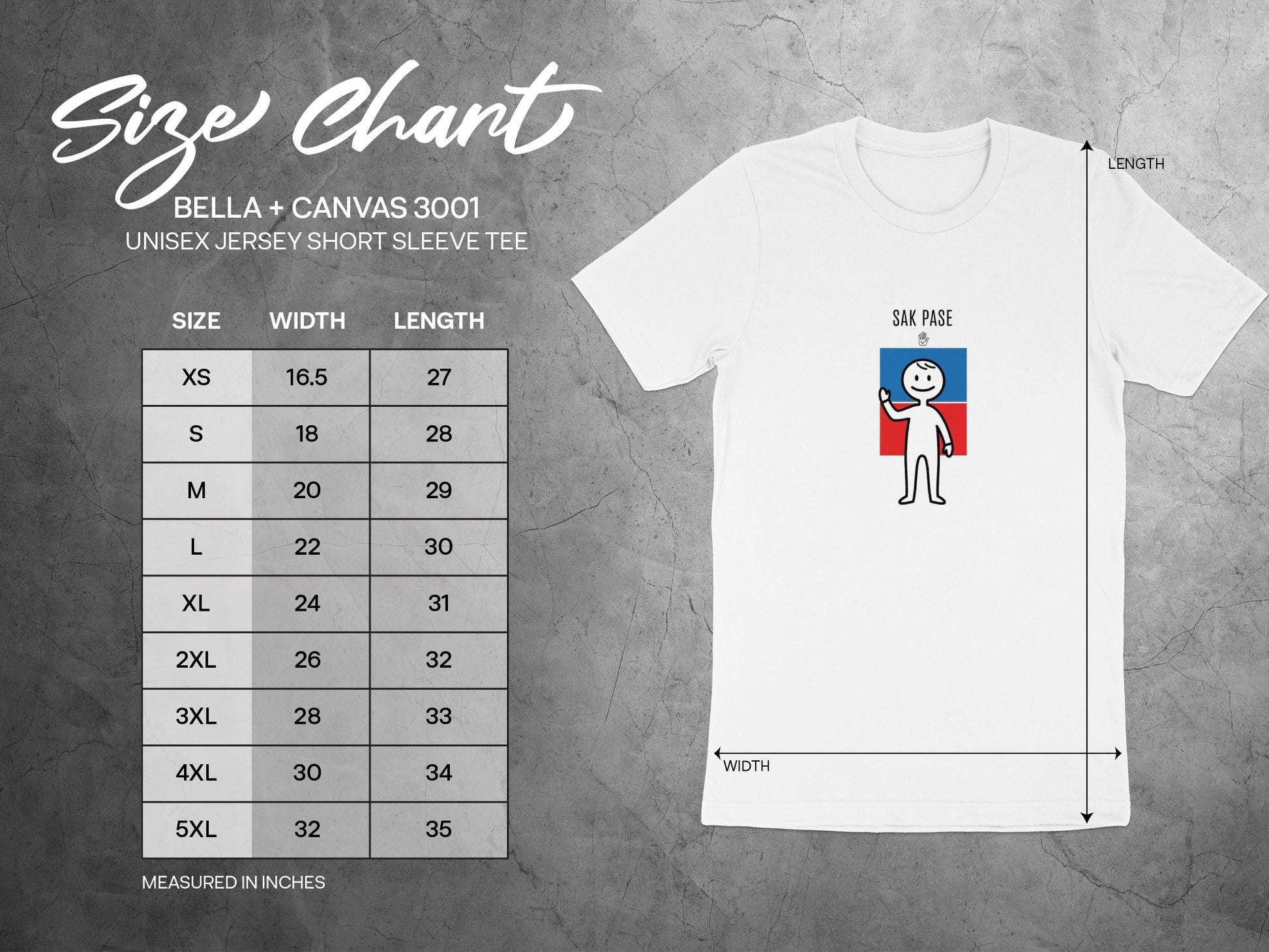 SAK PASE Bella+Canvas 3001 Unisex Jersey Short Sleeve Tee