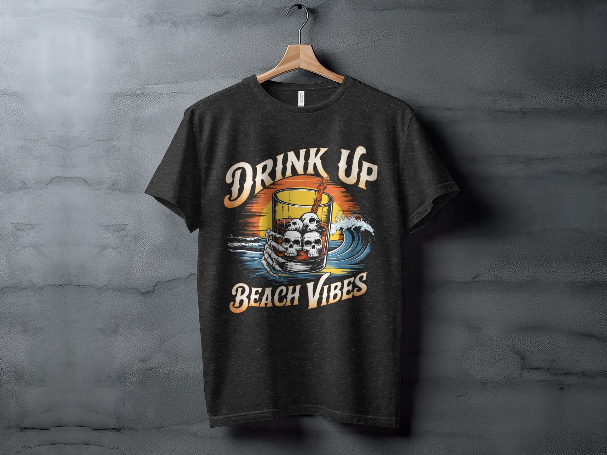Drink Up Beach Vibes Graphic Tee Shirt