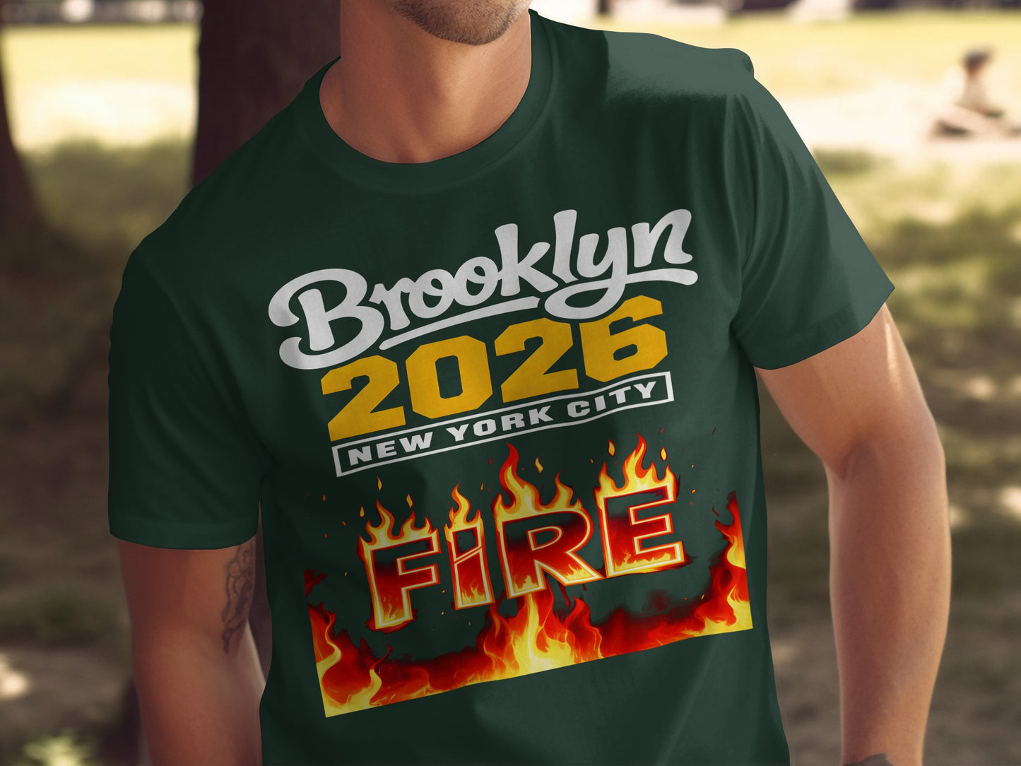 Brooklyn 2026 New York City Fire Graphic T-Shirt