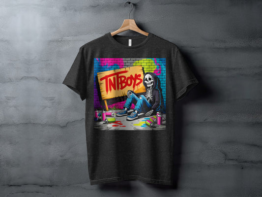 TNT Boys Skeleton Graffiti Street Art T-Shirt