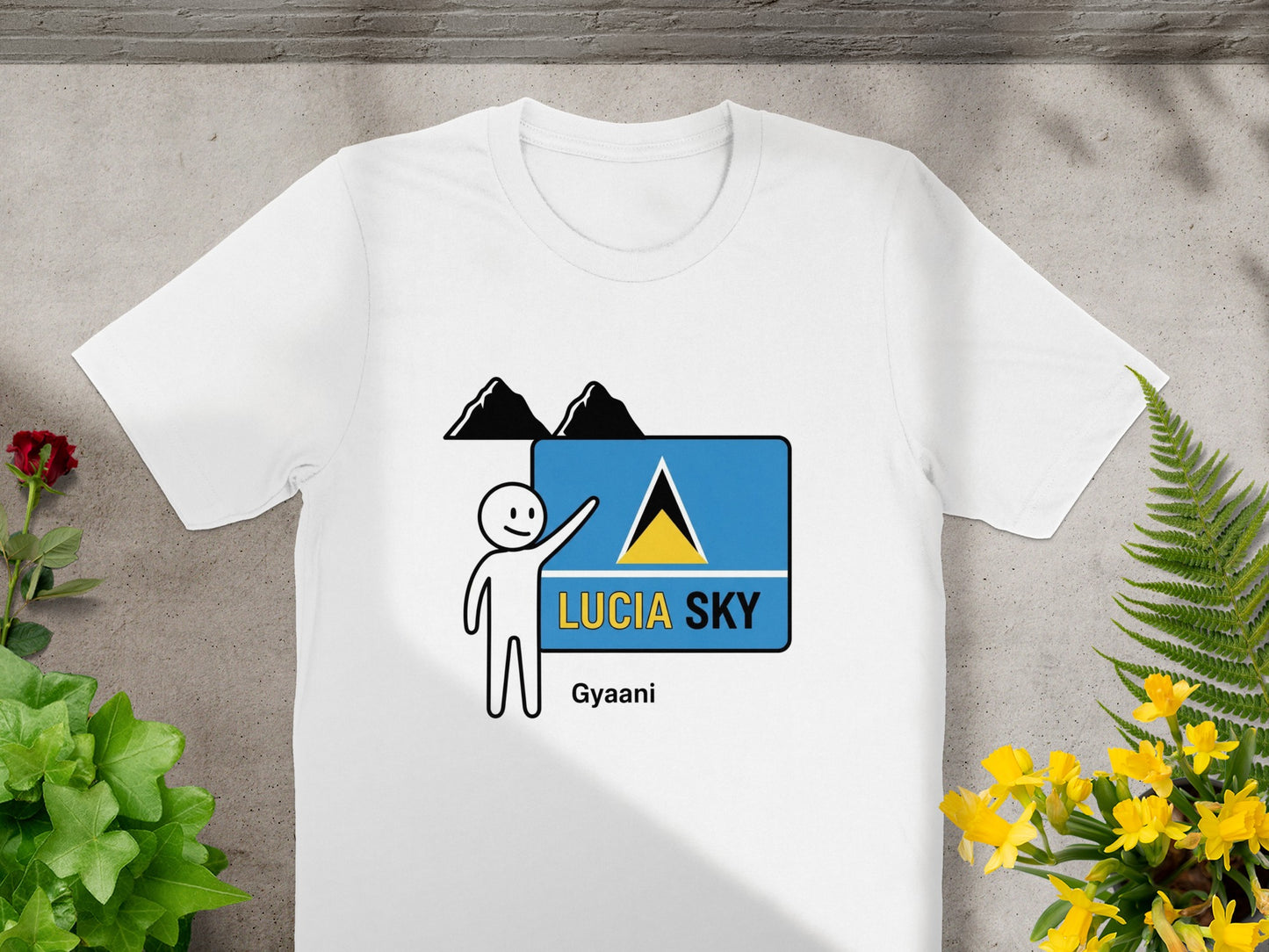 Mountain Adventure Stick Figure Art Gyaani T-shirt
