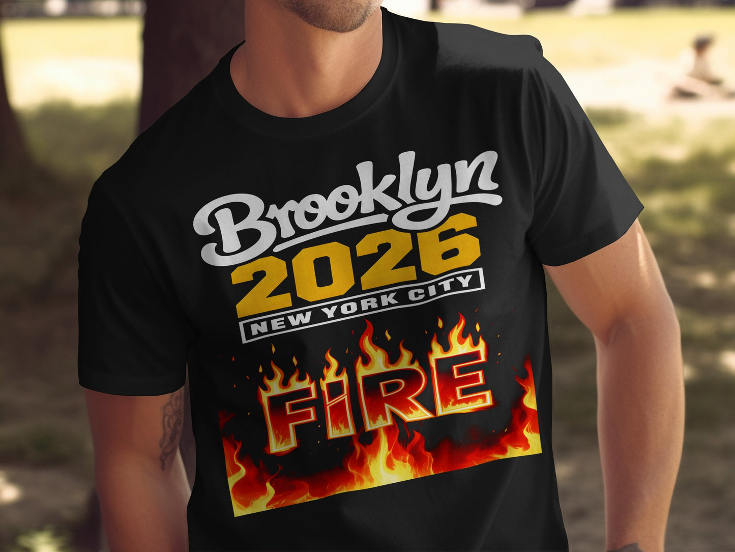 Brooklyn 2026 New York City Fire Graphic T-Shirt