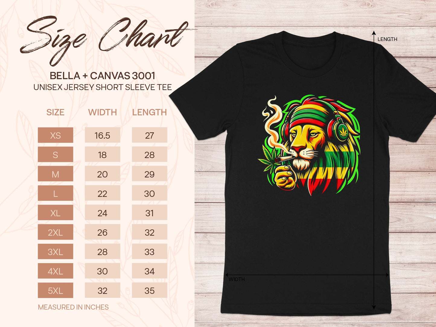 Rasta Lion Headphones Cannabis Tee product type