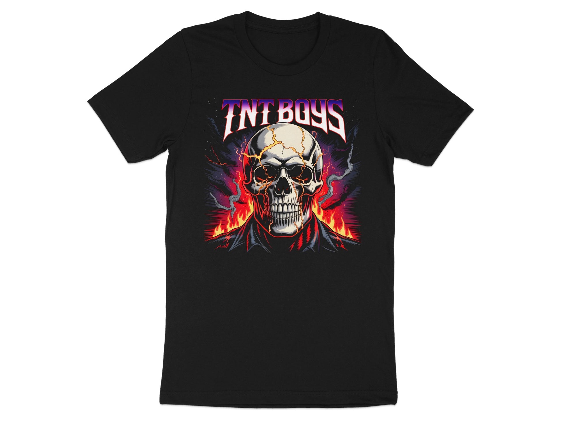 TNT Boys Skull Flaming Design T-Shirt