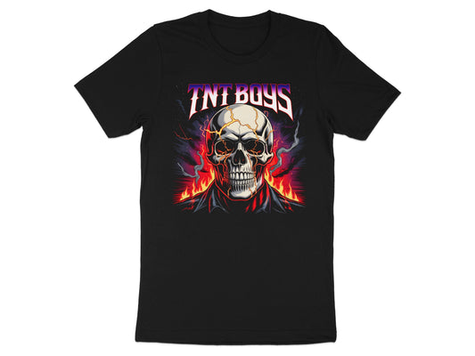 TNT Boys Skull Flaming Design T-Shirt