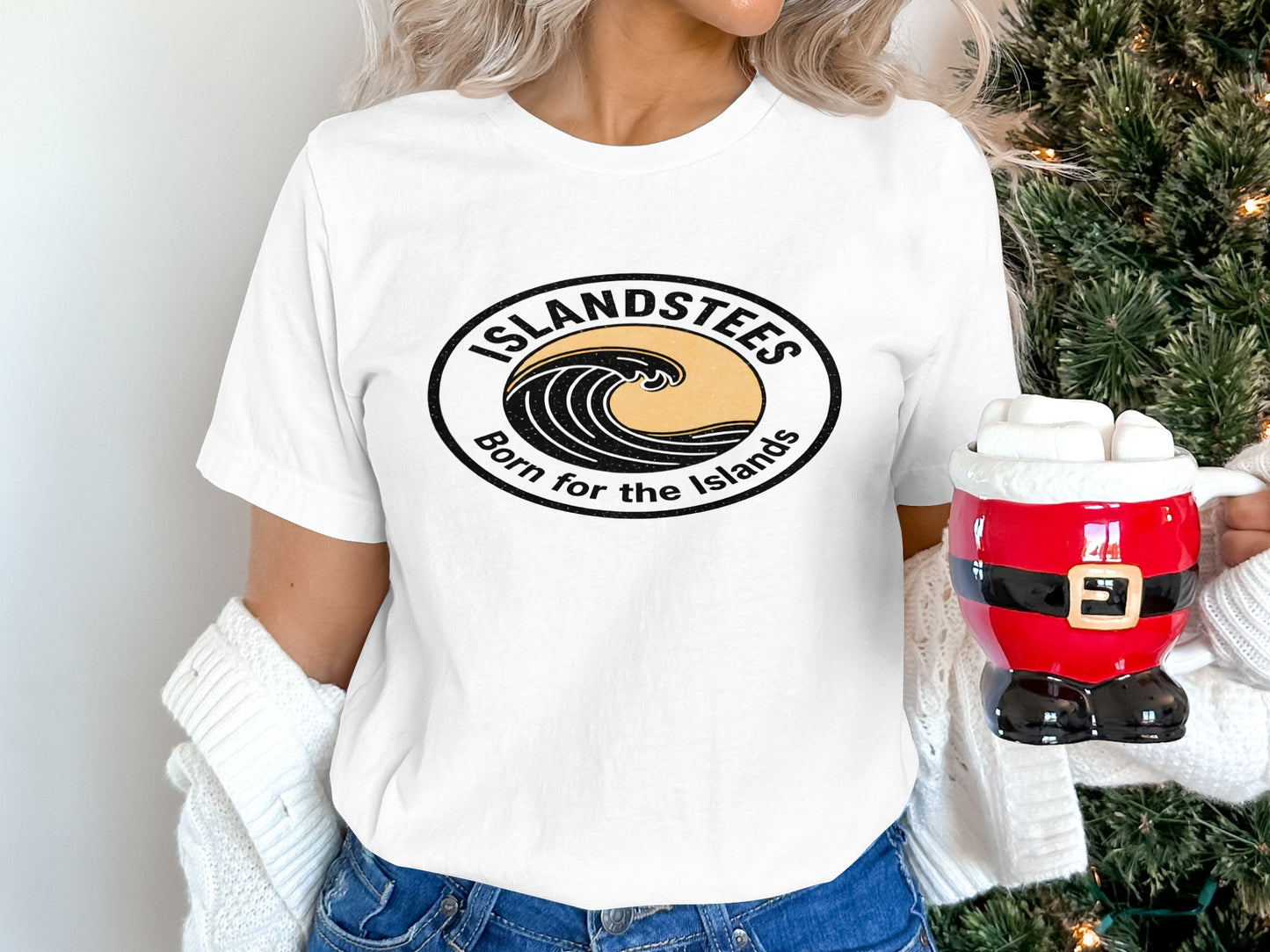 Islandstees Born for the Islands graphic white shirt