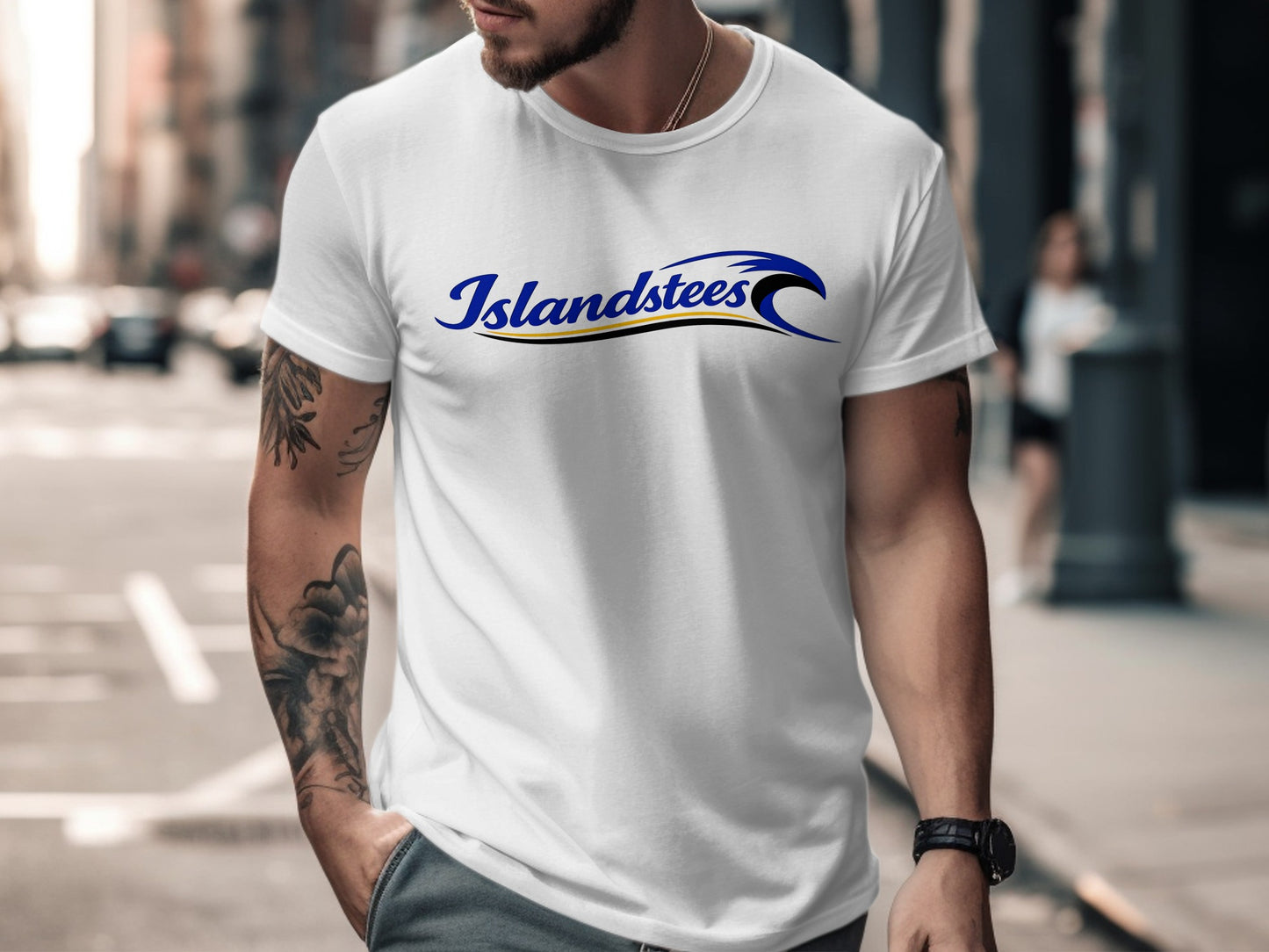 Stylish Islandstees Logo Design T-Shirt for Casual Wear